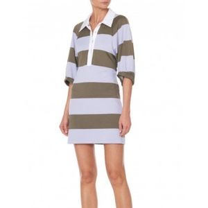 TIBI RUGBY LAVENDER STRIPE CUT OUT SHORT DRESS XS